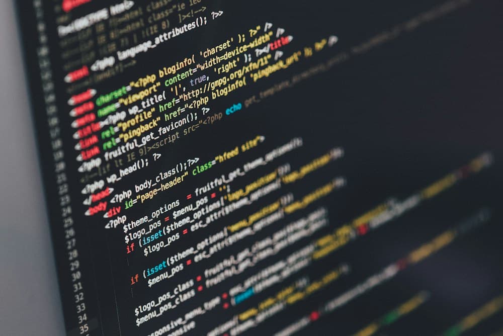 Software source code on a computer screen